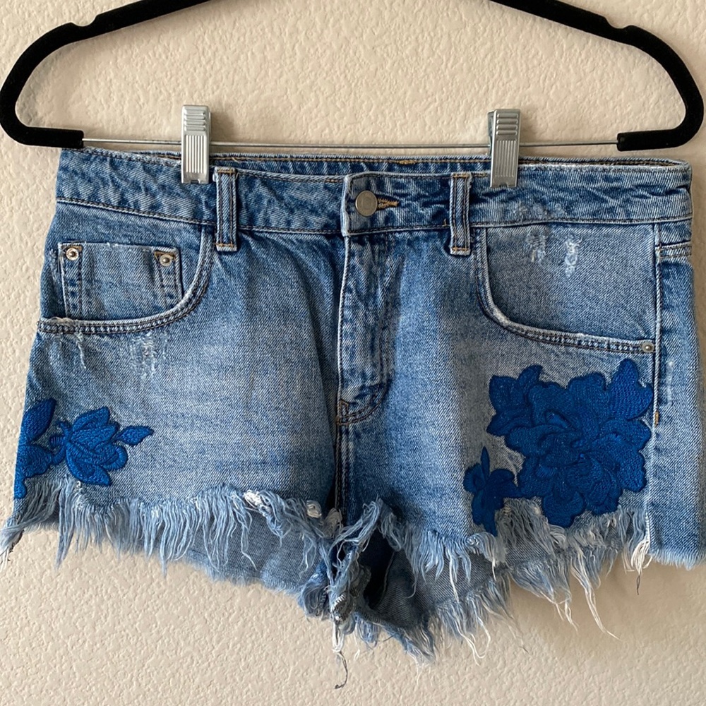 Zara denim mini shorts